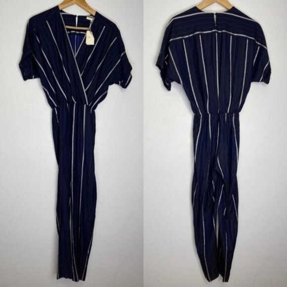 NWT Maje Panti Marine‎ Pinstripe Jumpsuit in Navy size 34 (US 2) - Picture 7 of 10